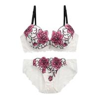 诗萝涵朵SHIROHATO内衣套装小胸刺绣蕾丝聚拢收副乳性感文胸套装