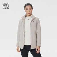 KOLON SPORT/可隆 女士中长款软壳三合一冲锋衣 米灰色 XS
