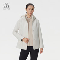 KOLON SPORT可隆冲锋衣2级防泼水防风女士中长款软壳三合一夹克 LKJK5WNT16-CR 奶油白 XL