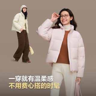 波司登 B250245288 短款立领保暖 紫藤粉 XS 155/80A 女士羽绒服
