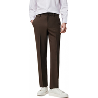 九牧王（JOEONE）【抗皱易打理】西裤男裤2025年秋季弹力舒适柔软裤子 合体版+棕色+TP7EX50613 27 .5码165/68A (2.1)尺70cm