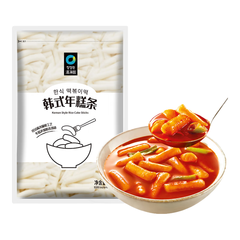 清净园 常温年糕条 韩式风味年糕条 部队火锅食材 软糯可口