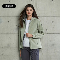 ROCKICE冲锋软壳衣女户外防风保暖外套徒步登山休闲加绒夹克 清新绿/520【拒水防泼防风保暖】 L