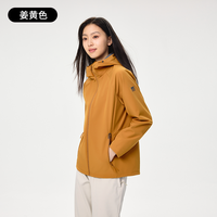 ROCKICE冲锋软壳衣女户外防风保暖外套徒步登山休闲加绒夹克 姜黄色/416【拒水防泼防风保暖】 S
