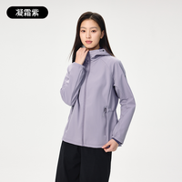 ROCKICE冲锋软壳衣女户外防风保暖外套徒步登山休闲加绒夹克 凝霜紫/710【拒水防泼防风保暖】 XL