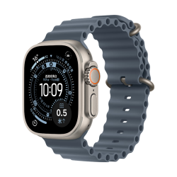 Apple Watch Ultra 3 智能手表 GPS 蜂窝版 49mm 原色钛金属 亮蓝色