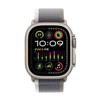 Apple 苹果 Watch Ultra2 智能手表 GPS+蜂窝版 49mm 钛金属原色表壳 绿配灰色野径回环式表带 M/L