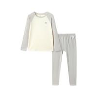 巴拉巴拉儿童秋衣秋裤男女童内衣套装秋冬季小童中大童打底棉毛衫宝宝睡衣 灰白色调00321 130cm