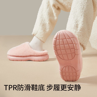  朴西 防滑静音 棉拖鞋