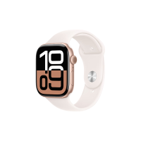 国家补贴：Apple Watch Series 10 智能手表 GPS+蜂窝网络款 46mm 玫瑰金色 淡桃粉色橡胶表带 M/L
