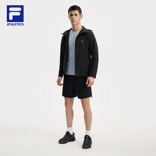 FILA 斐乐官方男士针织连帽外套2025秋新款健身运动防晒宽松上衣