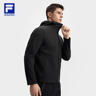 FILA 斐乐官方男士针织连帽外套2025秋新款健身运动防晒宽松上衣