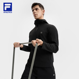 FILA 斐乐官方男士针织连帽外套2025秋新款健身运动防晒宽松上衣