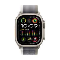 Apple 苹果 Watch Ultra2 智能手表 GPS+蜂窝版 49mm 钛金属原色表壳 绿配灰色野径回环式表带 S/M