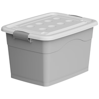 佳帮手收纳箱特大号衣服整理箱衣物被子储物箱塑料箱子收纳盒物流周转箱 星空灰【多扣密封 超大容量】 大号-2卡扣无滑轮【44*33*25cm】