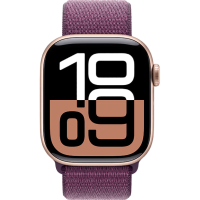 Apple Watch Series 10 GPS+蜂窝网络 智能手表 46mm 玫瑰金色铝金属表壳 梅子色回环式运动表带