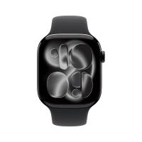 Apple Watch Series 11 智能手表 GPS版 46mm 亮黑色铝金属表壳 黑色运动型表带 M/L