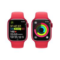 Apple 苹果 Watch Series 9 智能手表 GPS款 41mm 红色 橡胶表带 S/M MRXG3CH/A