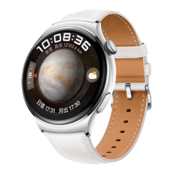 华为 WATCH 4 eSIM 智能手表 46mm 金星白 白色真皮表带（北斗、GPS
