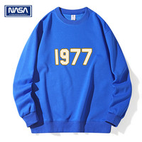 NASAR-FARM清仓 卫衣男春秋季款圆领上衣青年重磅华棉宽松打底衫女 1977-克莱因蓝 L (115-130斤)