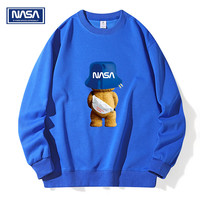 NASAR-FARM清仓 卫衣男春秋季款圆领上衣青年重磅华棉宽松打底衫女 蓝色小熊-克莱因蓝 3XL (175-200斤)