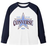 Converse 匡威男女童纯棉长袖T恤2025秋季新款插肩袖儿童复古印花休闲上衣 【建议身高140-152cm】