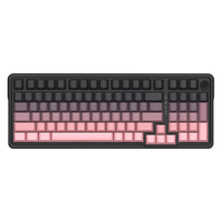 REDRAGON/红龙 三模客制化 机械键盘 薄柠轴 黑莓粉 RGB