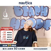 nautica white sail 纯棉宽松 中性印花短袖T恤