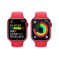 Apple 苹果 Watch Series 9 智能手表 GPS款 45mm 红色 橡胶表带 S/M MRXJ3CH/A