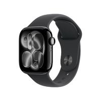 Apple Watch S11 智能手表GPS款42毫米亮黑色铝金属表壳黑色运动型表带M/L MEUA4CH/B