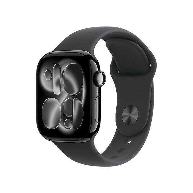 Apple Watch Series 11 智能手表 GPS版 42mm 亮黑色铝金属表壳 黑色运动型表带 M/L