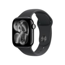 Apple Watch Series 11 智能手表 GPS版 42mm 亮黑色铝金属表壳 黑色运动型表带 M/L