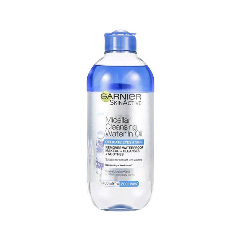 Garnier卡尼尔面部清洁温和卸妆水隐形眼镜美瞳敏感肌清爽400ml