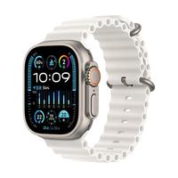 Apple 苹果 Watch Ultra2 智能手表 GPS+蜂窝版 49mm 钛金属原色表壳 白色海洋表带
