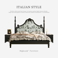 韩库 HIGHCOOK CK：818# 法式复古床 1.8m 黑色
