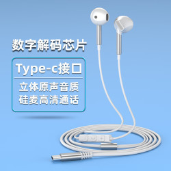 千飒 HIFI好音质 有线耳机 线 麦  有线充电 白银色 Type-C