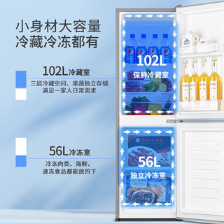 万利达 BCD-158K228 一级能效 158L 钛银灰 双门冰箱