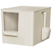 meoof觅凹大别也猫砂盆半封闭式超大号巨型加深防带砂外溅猫厕所米色