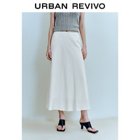 UR2025秋季女气质通勤简约花边蝴蝶结休闲半裙UWM850219 本白 XS