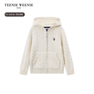 TeenieWeenie Kids小熊童装25新秋冬男女童亲子羊毛混纺针织开衫 米白色