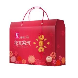 88VIP：嘉顿 花开富贵 饼干礼盒装 3口味 535g（椰圈饼干+脆脆口甜味饼干 牛奶味+脆脆口甜味饼干 芝麻味）