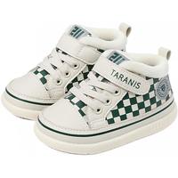 泰兰尼斯211冬季加绒男童鞋女宝宝鞋婴儿学步鞋女童机能鞋子 白/绿（加绒） 21码 适合脚长12.5cm