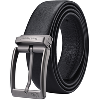 今日必买：暇步士 皮带男士针扣真皮时尚头层牛皮腰带礼盒休闲商务送 黑色515-宽度3.6cm