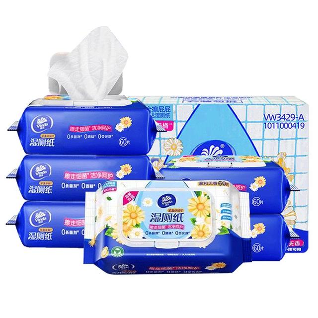 维达 湿厕纸 家庭装 80片*6包 金盏花精华 加大加厚