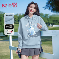 班尼路牛奶丝连帽卫衣女2025年春秋女装潮流简约休闲百搭时尚感上衣 雾霾蓝#蓝色冷饮 S