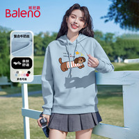 班尼路牛奶丝连帽卫衣女2025年春秋女装潮流简约休闲百搭时尚感上衣 雾霾蓝#Z辣条狗 S