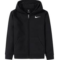 NIKE 耐克童装男童连帽卫衣外套2024春秋舒适儿童休闲上衣 正黑色 130/64(7)