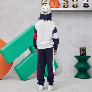 大嘴猴（paul frank）童装儿童套装2025秋冬季款中大童潮酷男女童宽松舒适中大童休闲装 090F米白 120