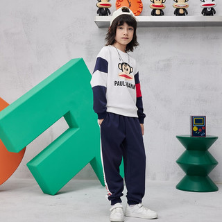 大嘴猴（paul frank）童装儿童套装2025秋冬季款中大童潮酷男女童宽松舒适中大童休闲装 090F米白 120