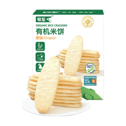 敏星 有机大米饼干无小麦无麸质无蛋奶儿童零食送敏宝宝婴幼儿童辅食谱 原味有机米饼*1盒